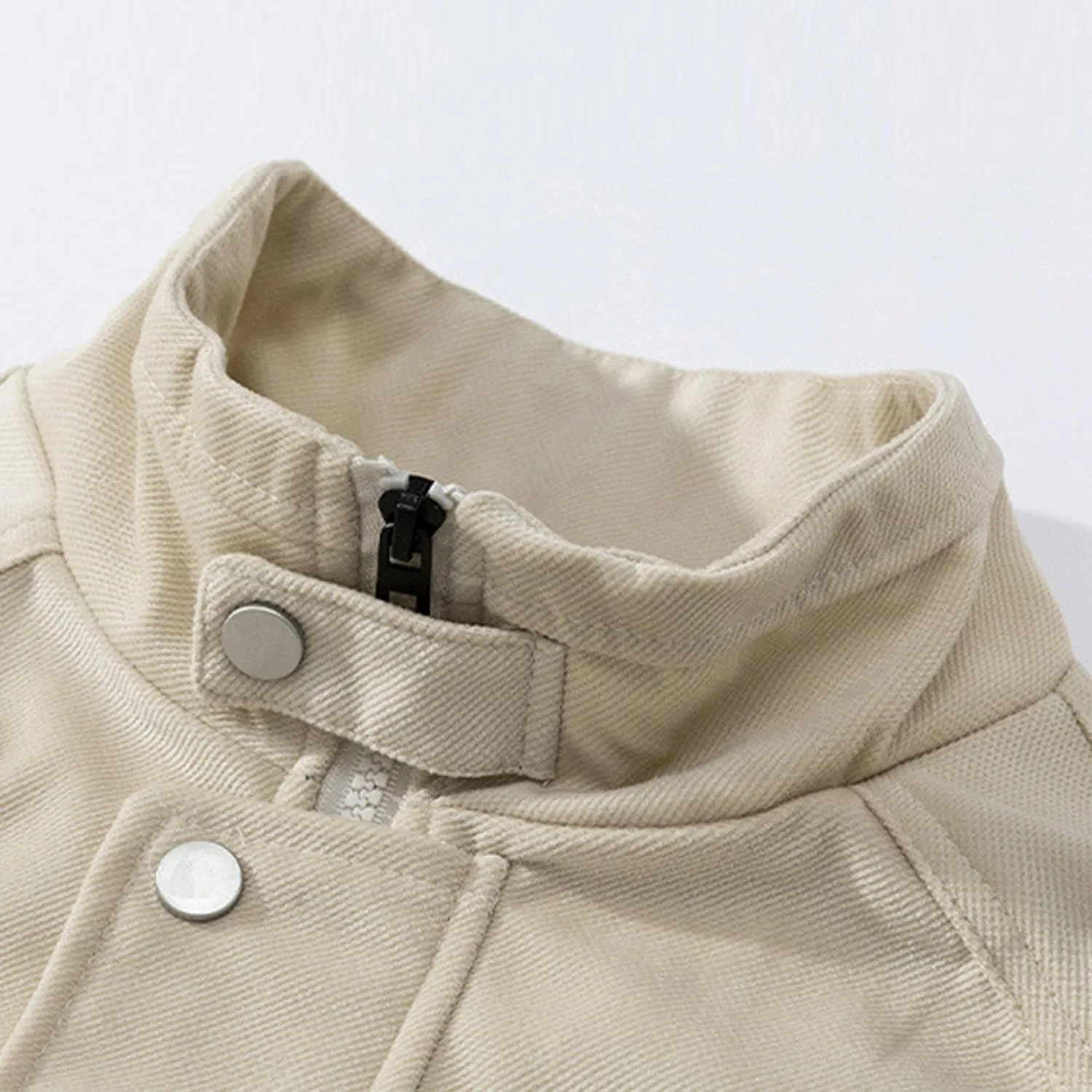 JEsilunmaMY Men's Stand Collar Padded Baseball Jacket Lightweight Cotton Cargo Coat with Zip Pocket Winter Warm Padded Coats