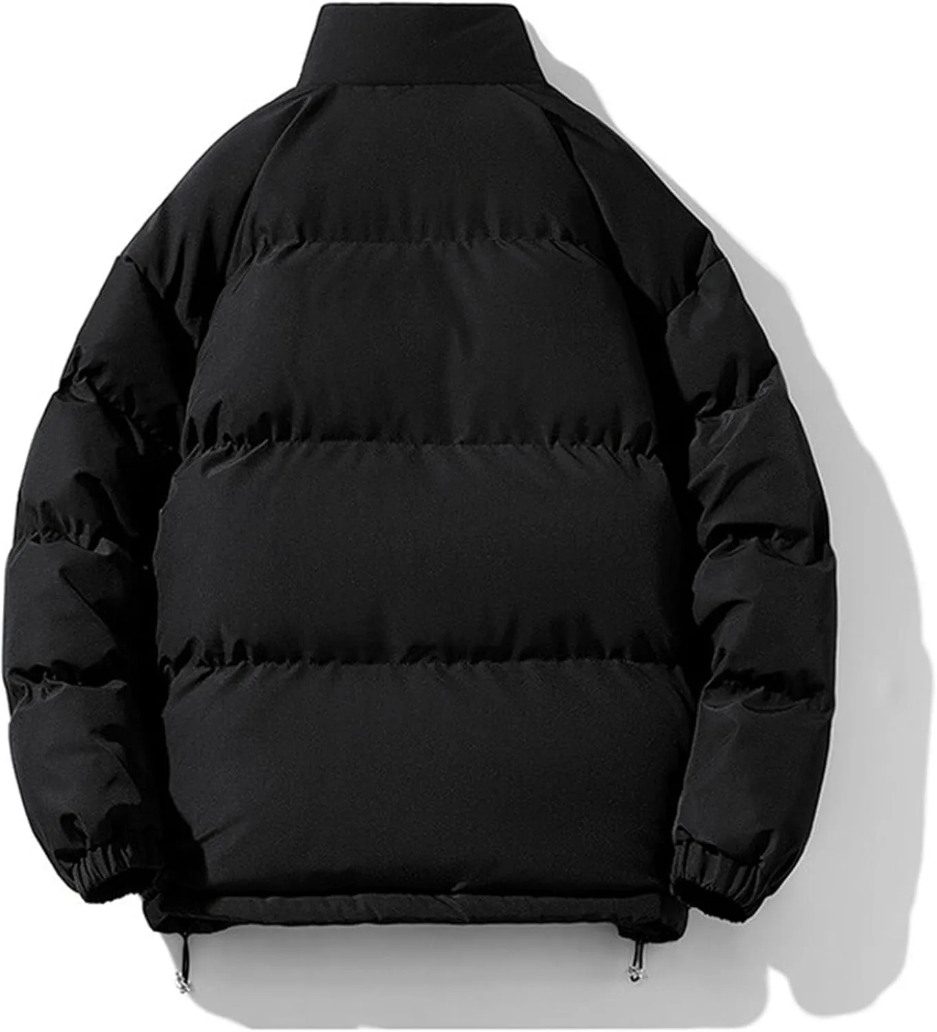 JEsilunmaMY Men's Stand Collar Short Down Jacket Thicken Warm Padded Cropped Puffer Jacket Vintage Loose Cotton Winter Coats