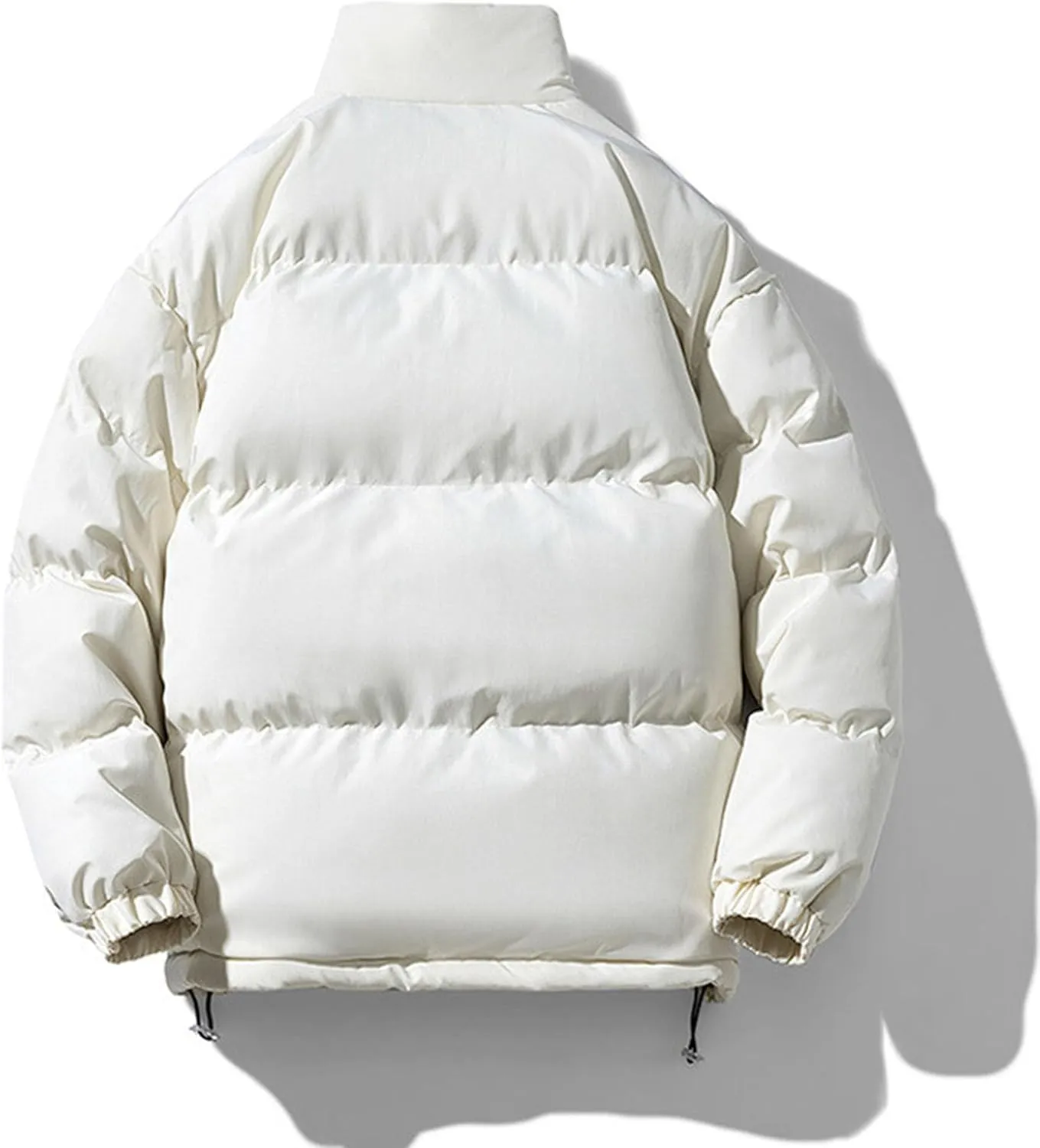 JEsilunmaMY Men's Stand Collar Short Down Jacket Thicken Warm Padded Cropped Puffer Jacket Vintage Loose Cotton Winter Coats