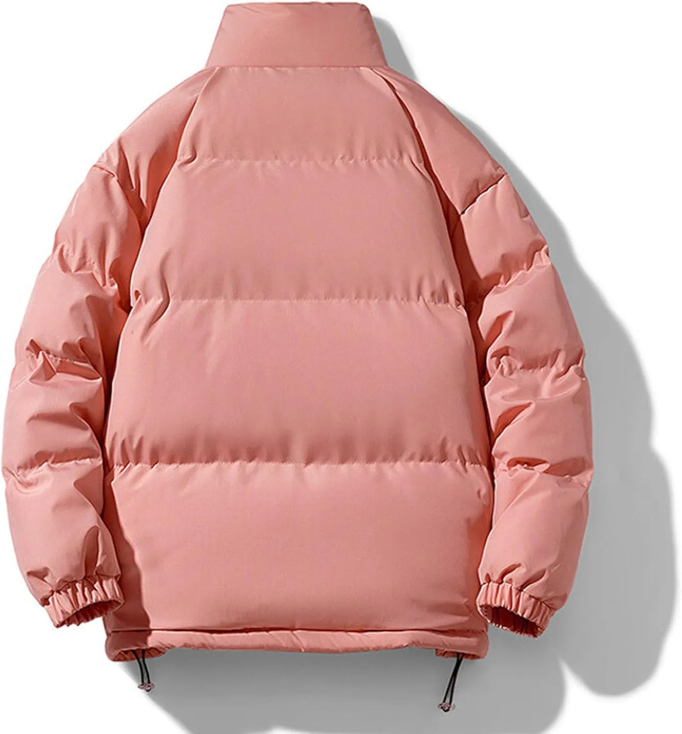 JEsilunmaMY Men's Stand Collar Short Down Jacket Thicken Warm Padded Cropped Puffer Jacket Vintage Loose Cotton Winter Coats