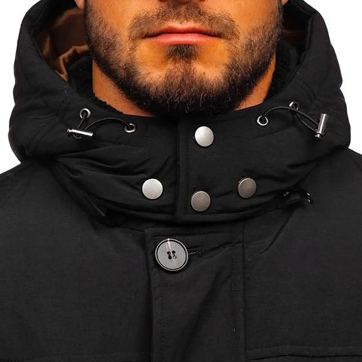 JEsilunmaMY Men's Thicken Parka Padded Puffer Jacket Windproof Cotton Winter Coat with Flap Pocket Warm Snow Ski Down Coats