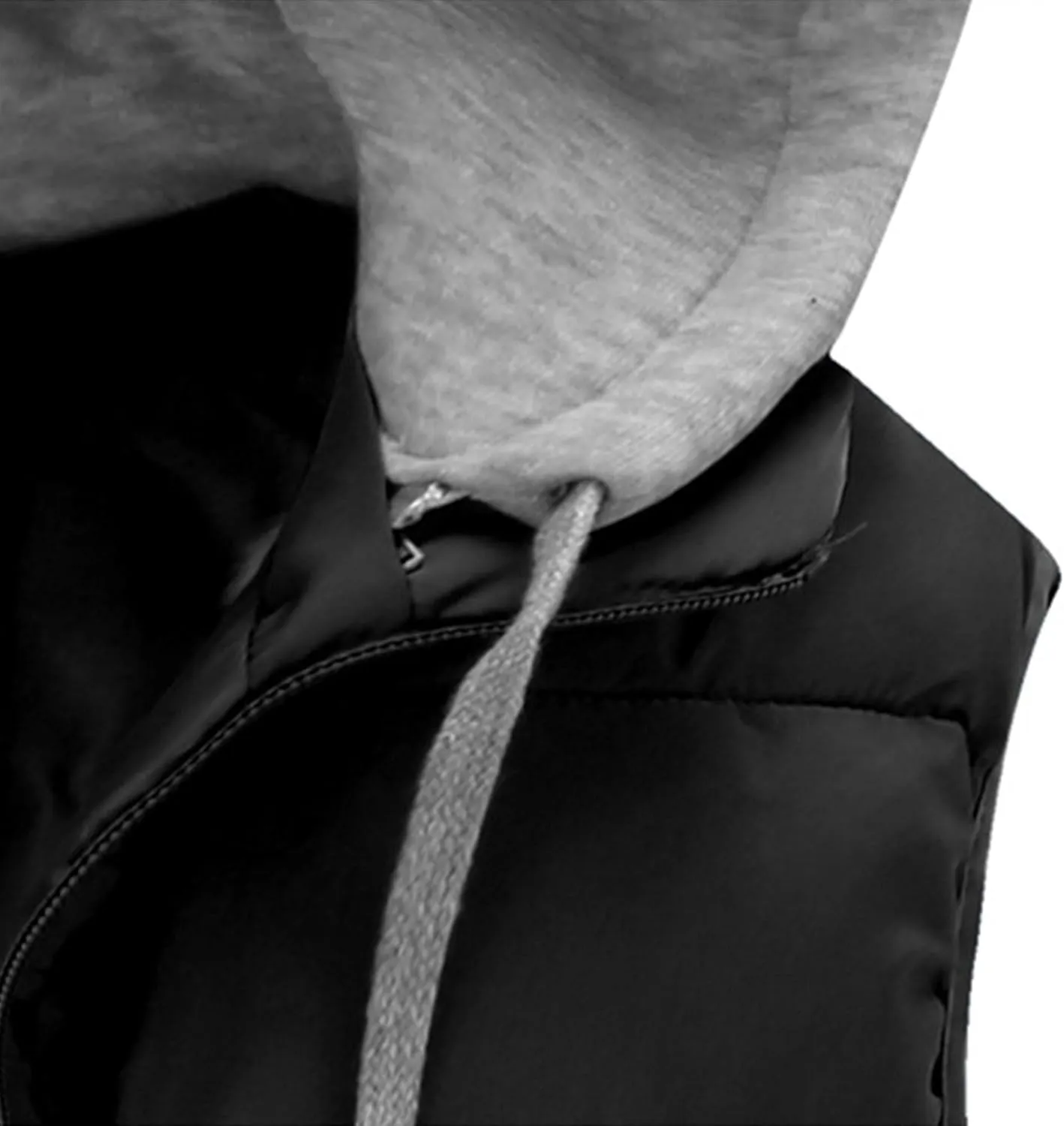 JEsilunmaMY Men's Winter Puffer Vest with Detachable Hood Sleeveless Thicken Warm Cotton Down Vest Casual Padded Vest Coats