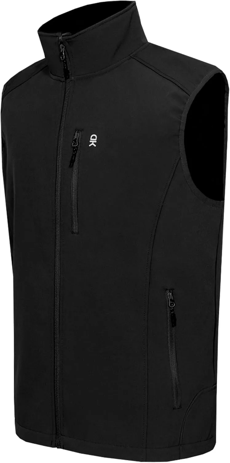 Little Donkey Andy Men's Lightweight Fleece lined Softshell Vests Windproof Sleeveless Jackets for Hiking Golf Travel