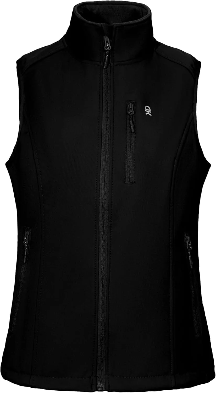 Little Donkey Andy Women's Lightweight Fleece lined Softshell Vests Windproof Sleeveless Jackets for Hiking Golf Travel