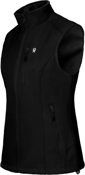 Little Donkey Andy Women's Lightweight Fleece lined Softshell Vests Windproof Sleeveless Jackets for Hiking Golf Travel