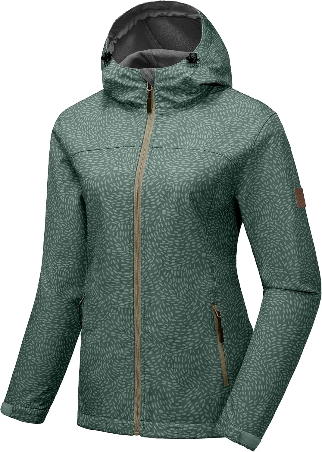 Little Donkey Andy Women's Softshell Jacket Hooded Windproof Fleece Lined Jackets, Lightweight