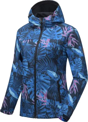 Little Donkey Andy Women's Softshell Jacket Hooded Windproof Fleece Lined Jackets, Lightweight