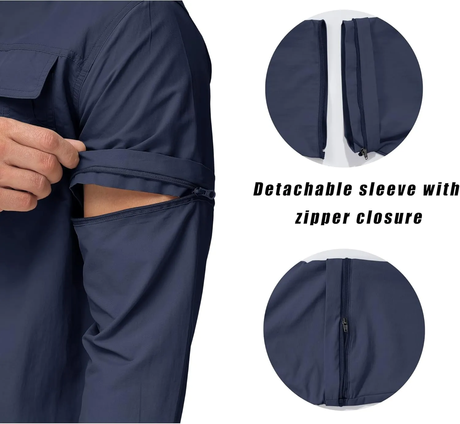 MAGCOMSEN Men's Convertible Work Shirts Quick Dry Breathable Button Down Long Sleeve Shirts for Outdoor, Fishing, Safari