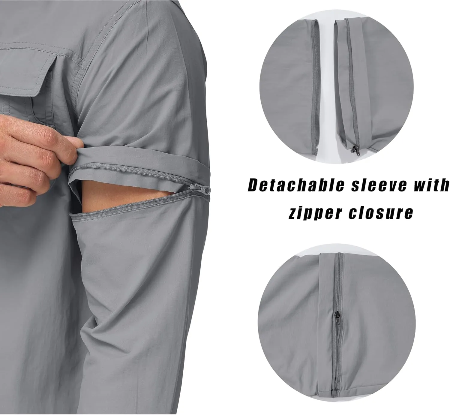 MAGCOMSEN Men's Convertible Work Shirts Quick Dry Breathable Button Down Long Sleeve Shirts for Outdoor, Fishing, Safari