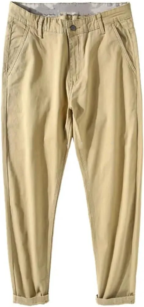 Men Spring-Autumn Casual Loose Slim Fit Pants Plus Size Stretch Cotton Male Ankle Long Pant