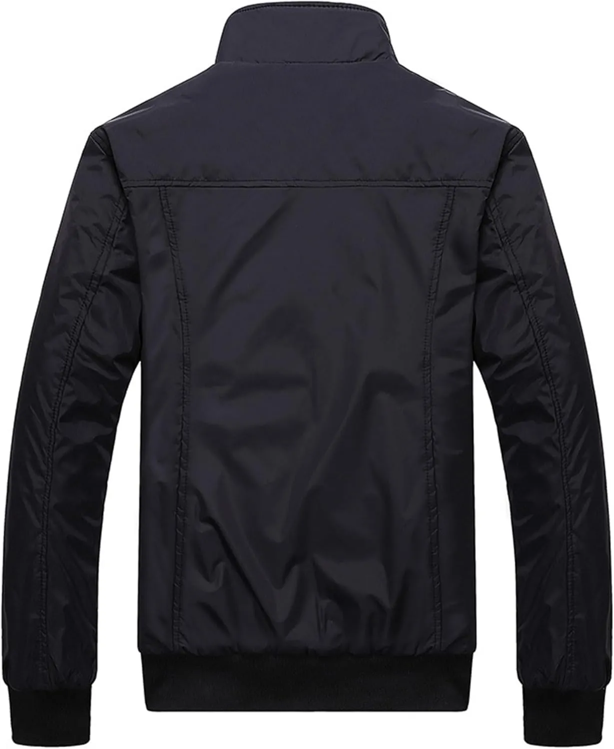 Men's Casual Cotton Bomber Jacket Stand Collar Lightweight Flannel Jacket Casual Loose Padded Cargo Coats