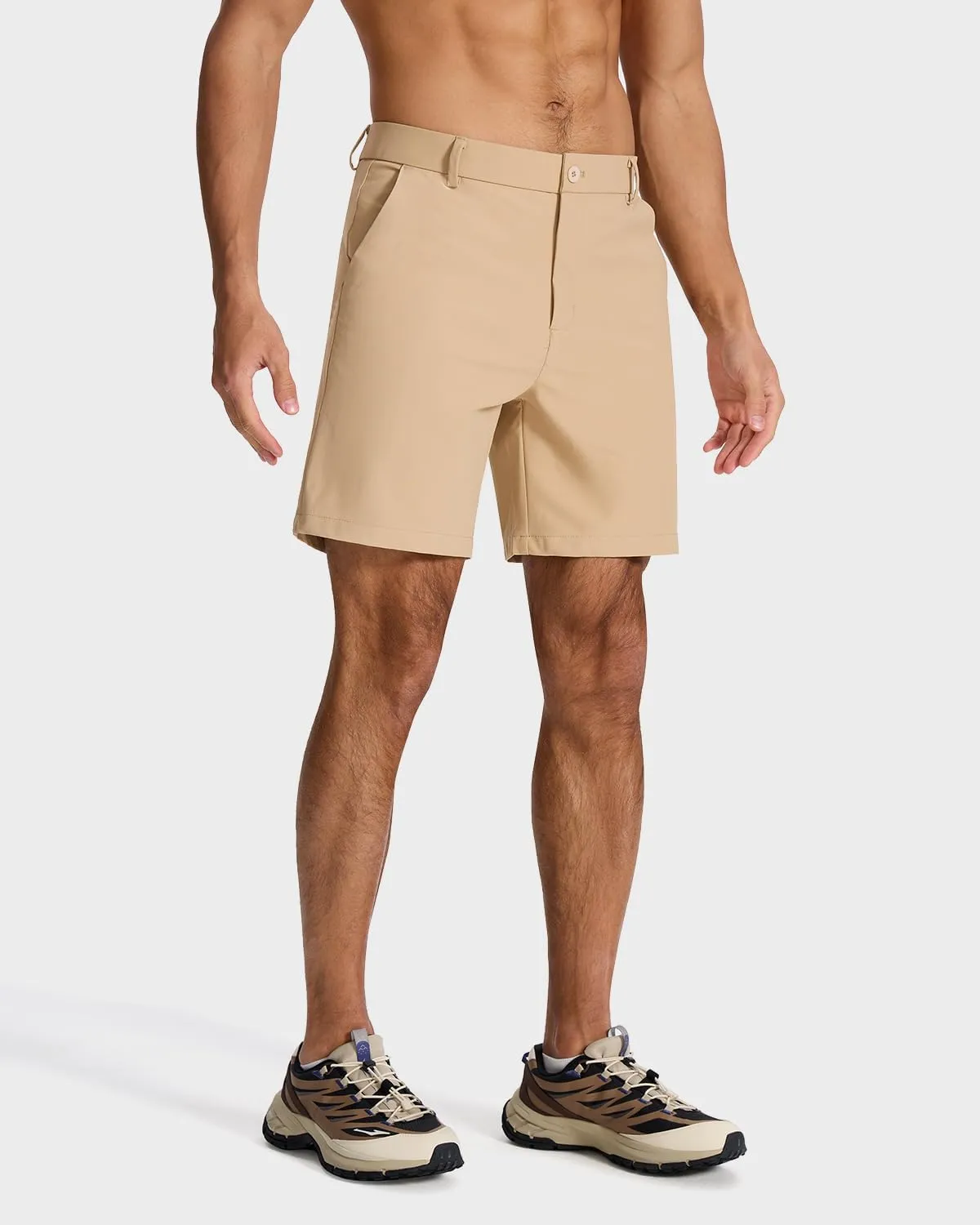 Men's Classic Fit 7/11 Inch Golf Shorts Lightweight Long Stretch Hiking Short with 4 Pockets for Casual Work