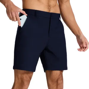 Men's Classic Fit 7/11 Inch Golf Shorts Lightweight Long Stretch Hiking Short with 4 Pockets for Casual Work