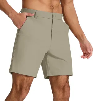 Men's Classic Fit 7/11 Inch Golf Shorts Lightweight Long Stretch Hiking Short with 4 Pockets for Casual Work