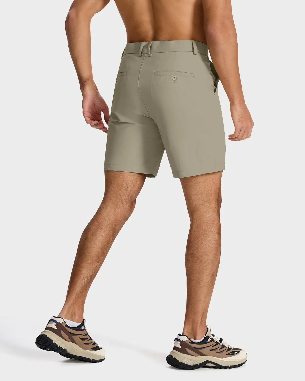 Men's Classic Fit 7/11 Inch Golf Shorts Lightweight Long Stretch Hiking Short with 4 Pockets for Casual Work
