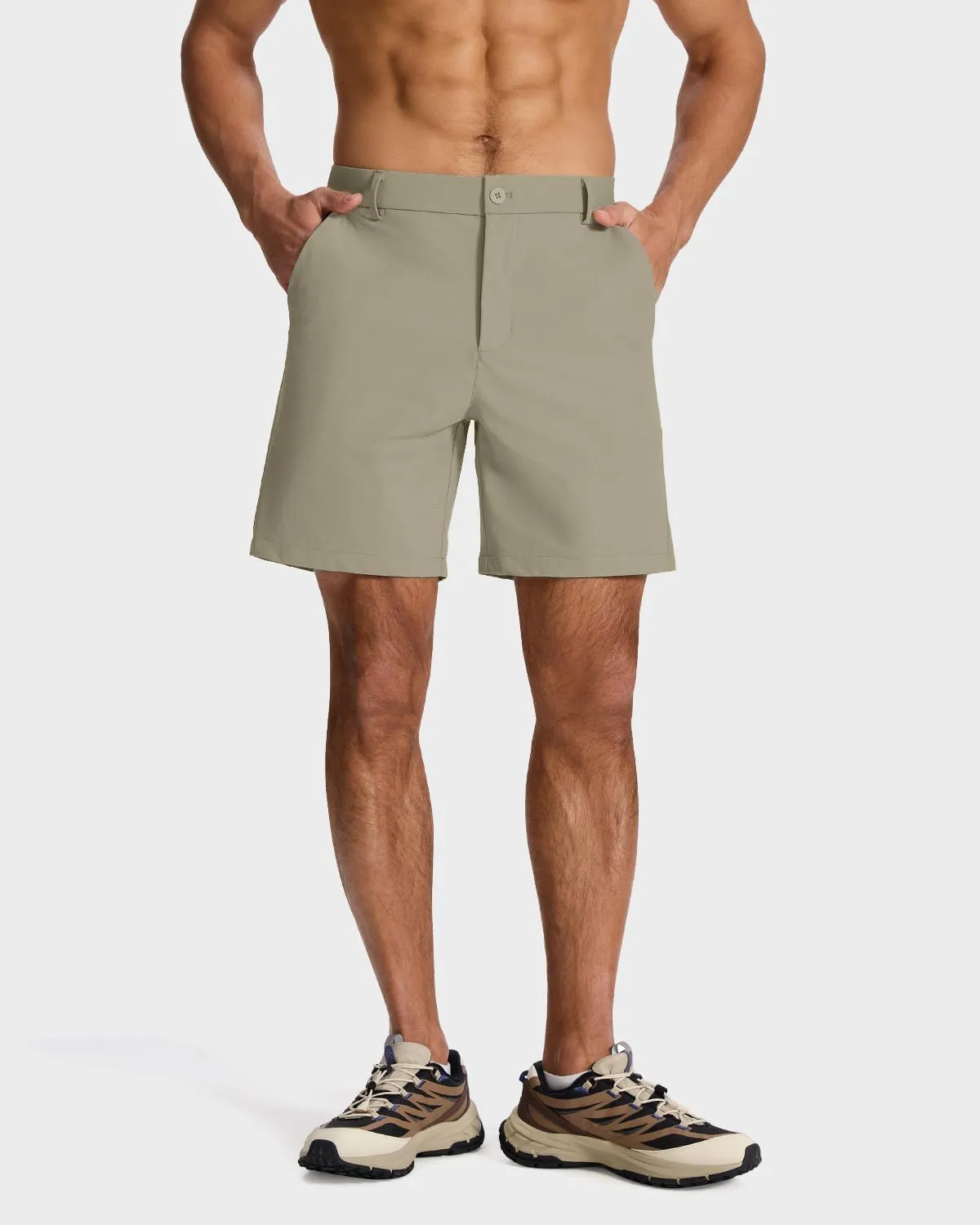 Men's Classic Fit 7/11 Inch Golf Shorts Lightweight Long Stretch Hiking Short with 4 Pockets for Casual Work