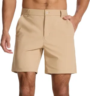 Men's Classic Fit 7/11 Inch Golf Shorts Lightweight Long Stretch Hiking Short with 4 Pockets for Casual Work