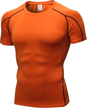 Men's Compression Shirts Short Sleeve Breathable Sports Athletic Quick Dry Tops Workout Base Layer Cycling T-Shirts