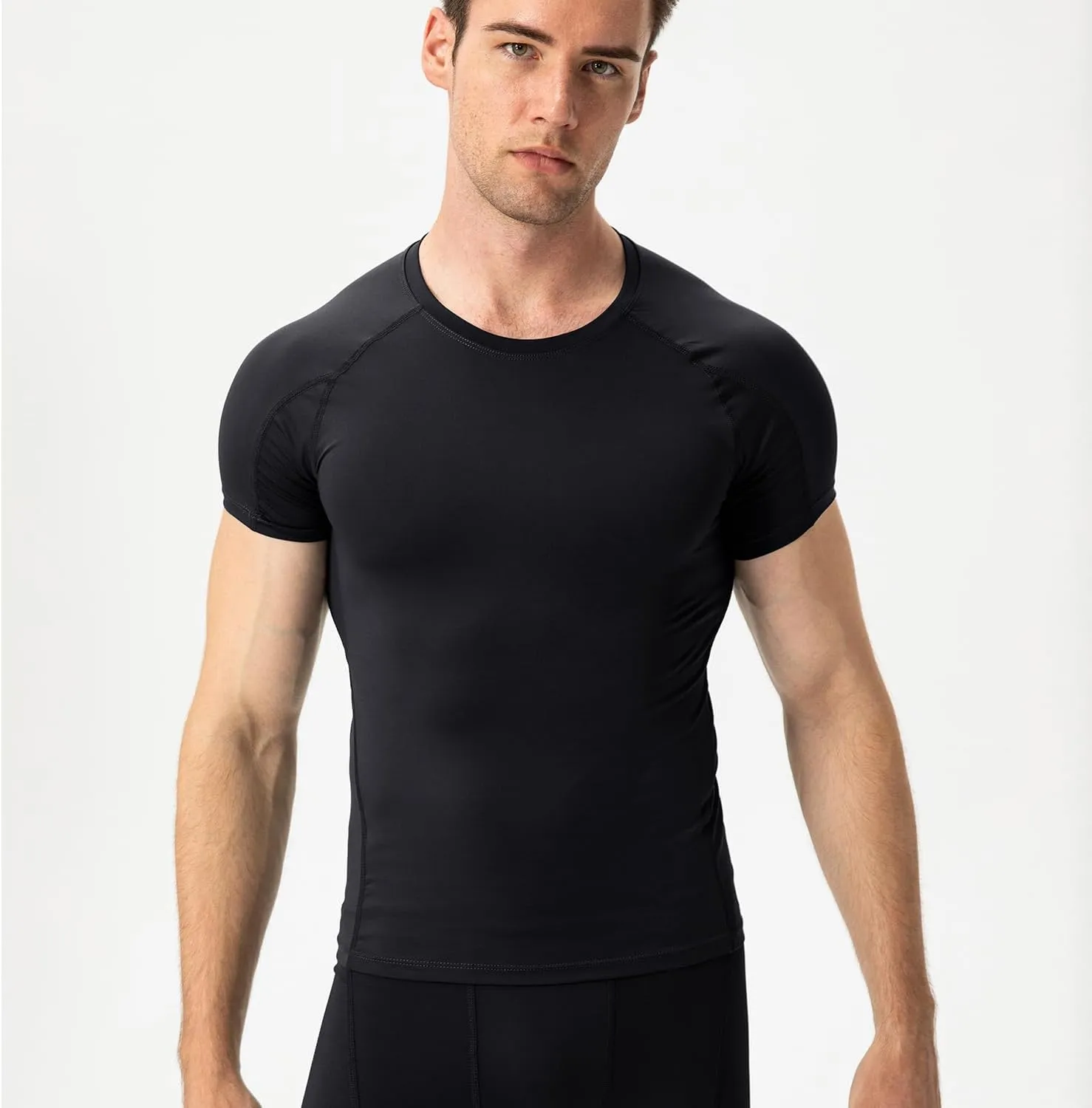 Men's Compression Shirts Short Sleeve Breathable Sports Athletic Quick Dry Tops Workout Base Layer Cycling T-Shirts