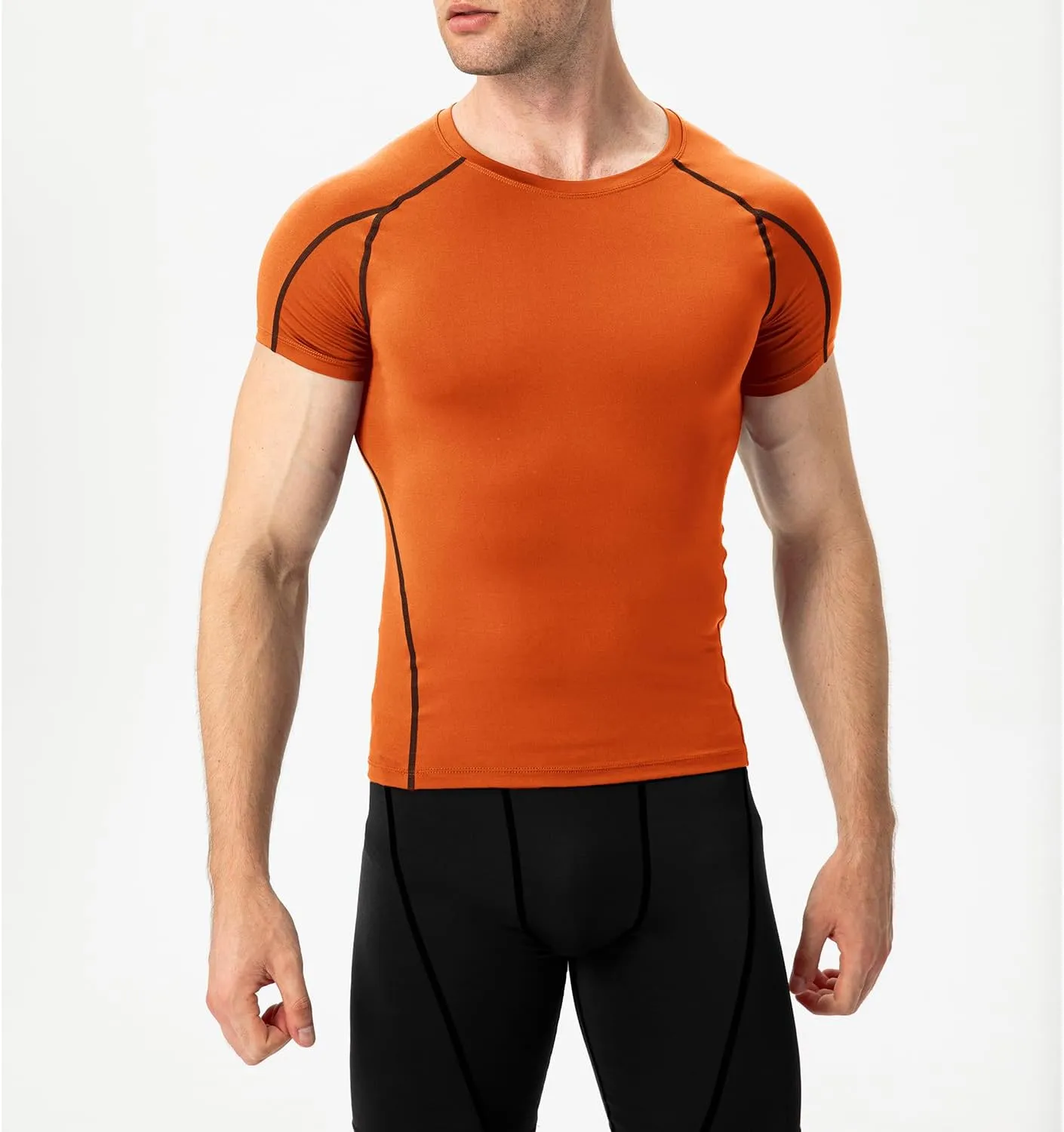 Men's Compression Shirts Short Sleeve Breathable Sports Athletic Quick Dry Tops Workout Base Layer Cycling T-Shirts