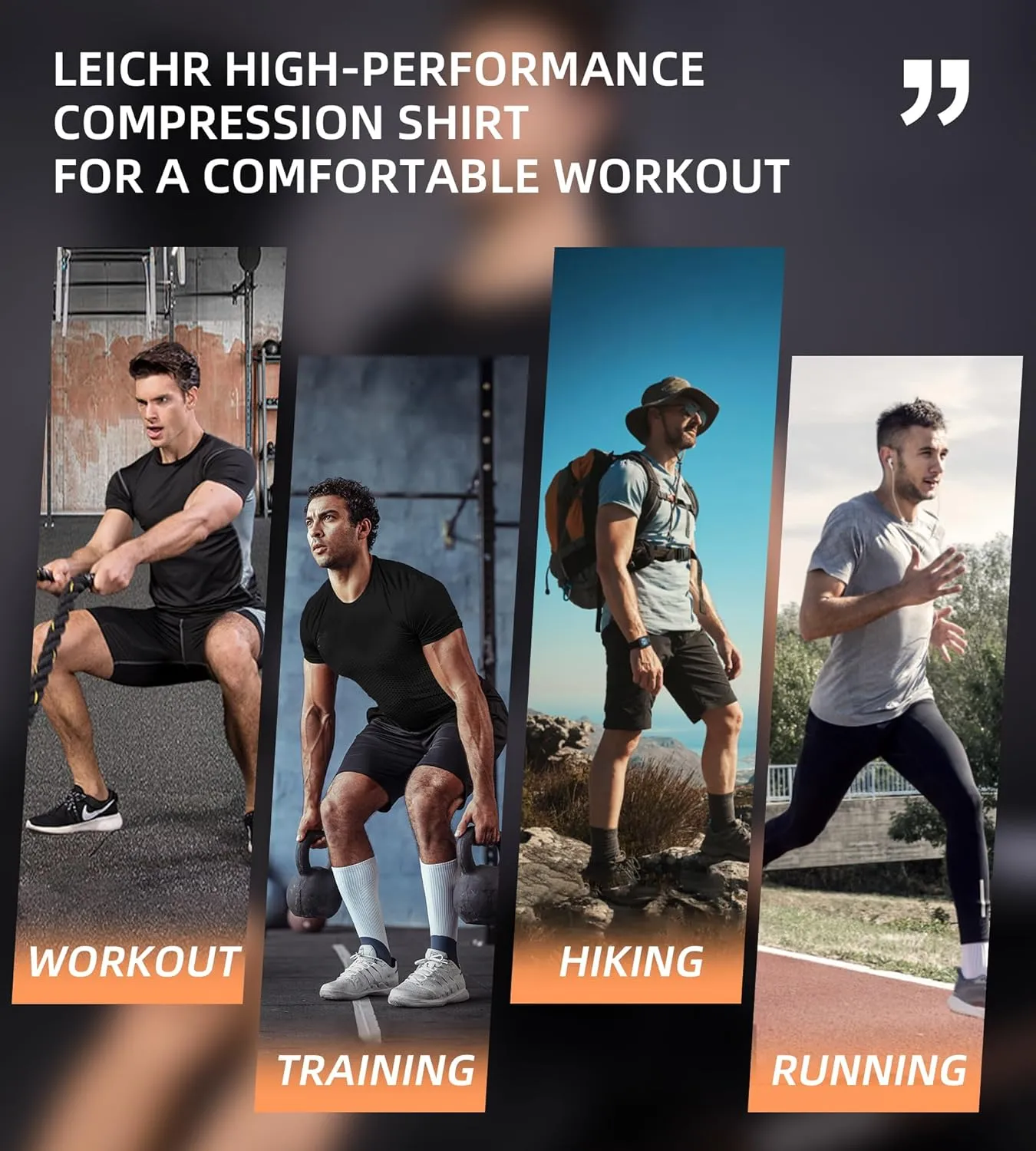Men's Compression Shirts Short Sleeve Breathable Sports Athletic Quick Dry Tops Workout Base Layer Cycling T-Shirts