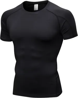 Men's Compression Shirts Short Sleeve Breathable Sports Athletic Quick Dry Tops Workout Base Layer Cycling T-Shirts