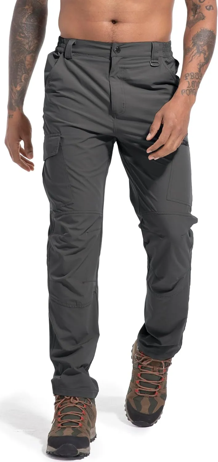 Men's Lightweight Hiking Cargo Work Pants Quick Dry Water Resistant Fishing Travel Climbing Outdoor Stretch Pants