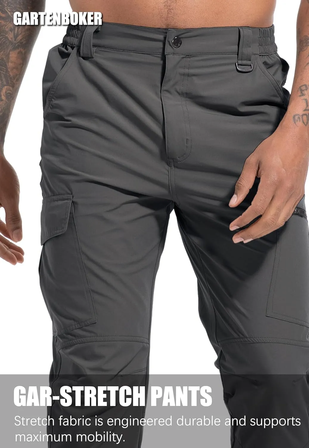 Men's Lightweight Hiking Cargo Work Pants Quick Dry Water Resistant Fishing Travel Climbing Outdoor Stretch Pants