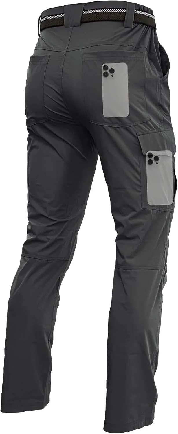 Men's Lightweight Hiking Cargo Work Pants Quick Dry Water Resistant Fishing Travel Climbing Outdoor Stretch Pants