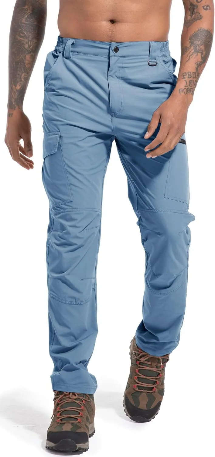Men's Lightweight Hiking Cargo Work Pants Quick Dry Water Resistant Fishing Travel Climbing Outdoor Stretch Pants