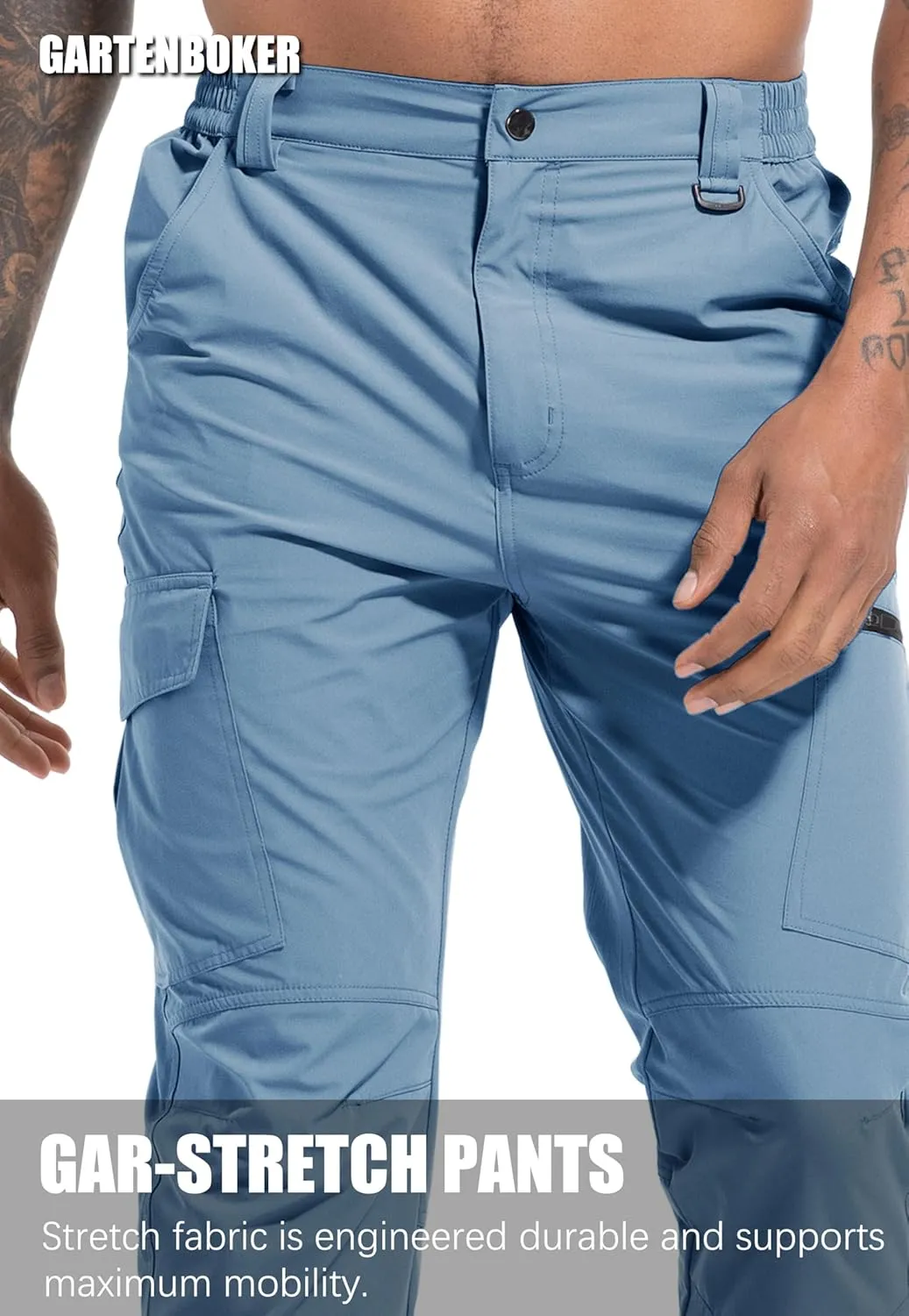 Men's Lightweight Hiking Cargo Work Pants Quick Dry Water Resistant Fishing Travel Climbing Outdoor Stretch Pants