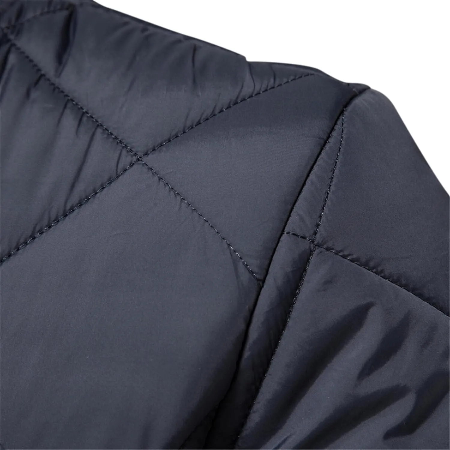 Men's Zip Up Diamond Bomber Jackets Lightweight Casual Cotton Quilted Jacket Warm Padded Coat with Zipper Pocket