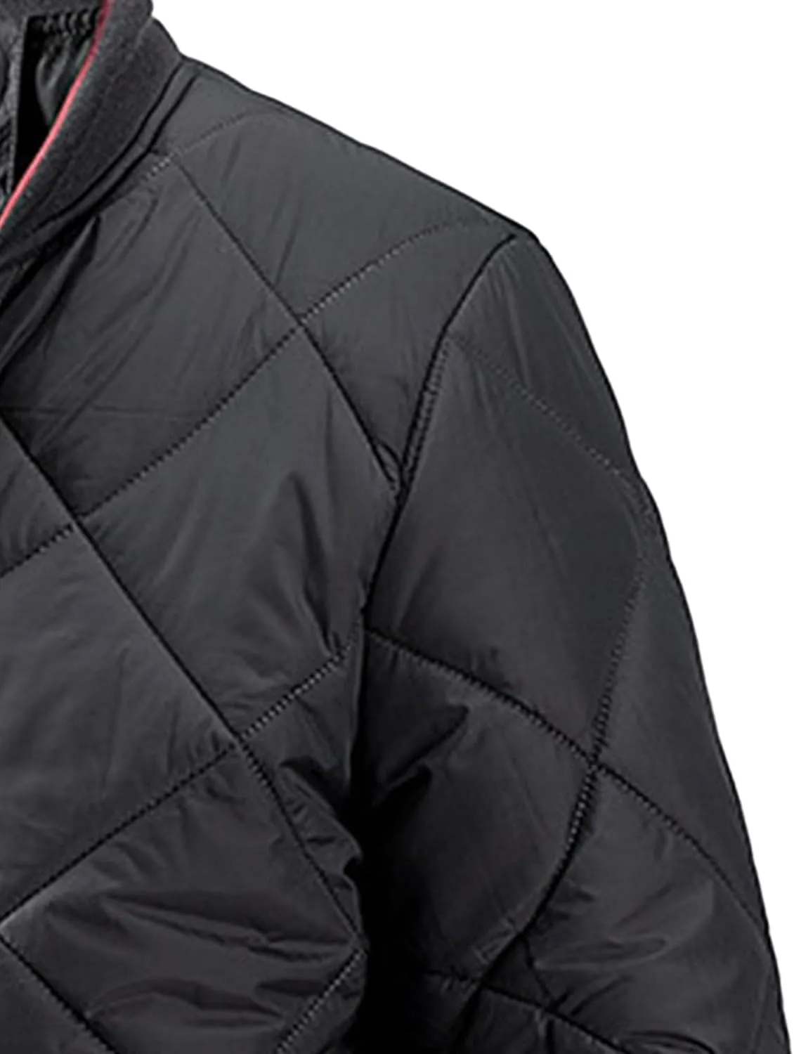 Men's Zip Up Diamond Bomber Jackets Lightweight Casual Cotton Quilted Jacket Warm Padded Coat with Zipper Pocket