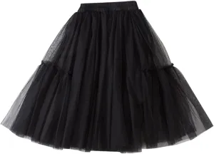 Moonker Little Child Girls Long Skirt Girls Tiered Ruffle Maxi Skirts Girls Soft Skirt Party Girl Skirt Easter