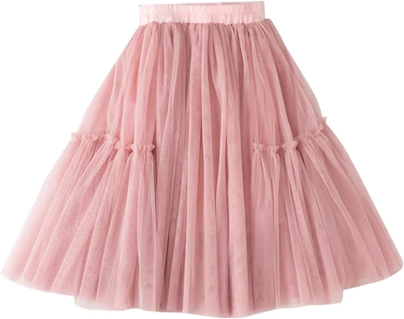 Moonker Little Child Girls Long Skirt Girls Tiered Ruffle Maxi Skirts Girls Soft Skirt Party Girl Skirt Easter