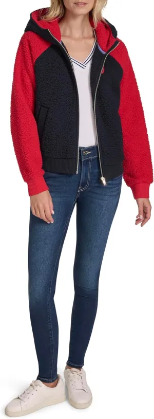 Nautica Women's Colorblock Sherpa Soft Zip