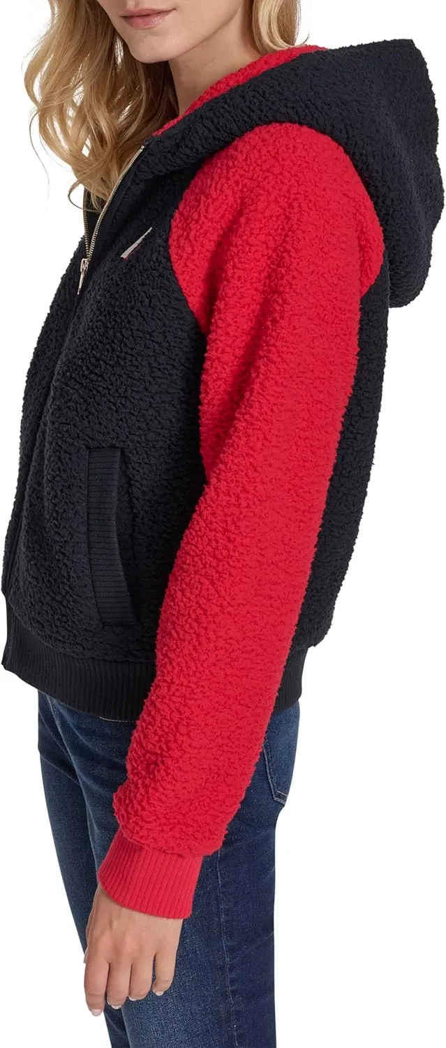 Nautica Women's Colorblock Sherpa Soft Zip