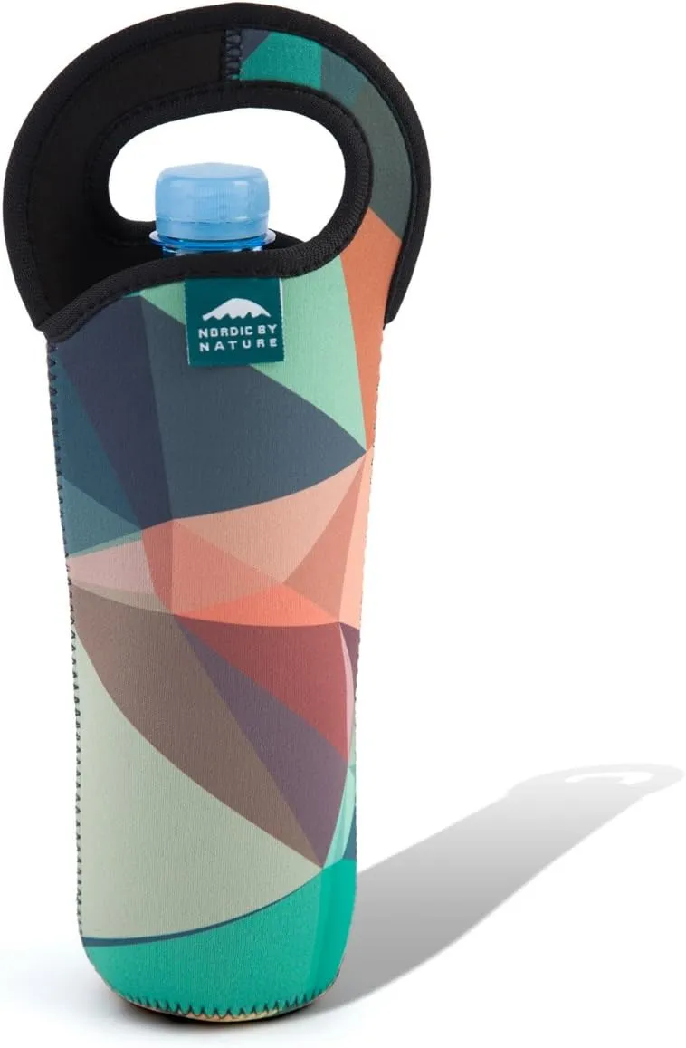 Nordic By Nature Neoprene Lunch Bag, Extra Side Pocket, Thick Insulated Tote With Bottle Sleeve, Flexible & Durable (Mosaic Camo)