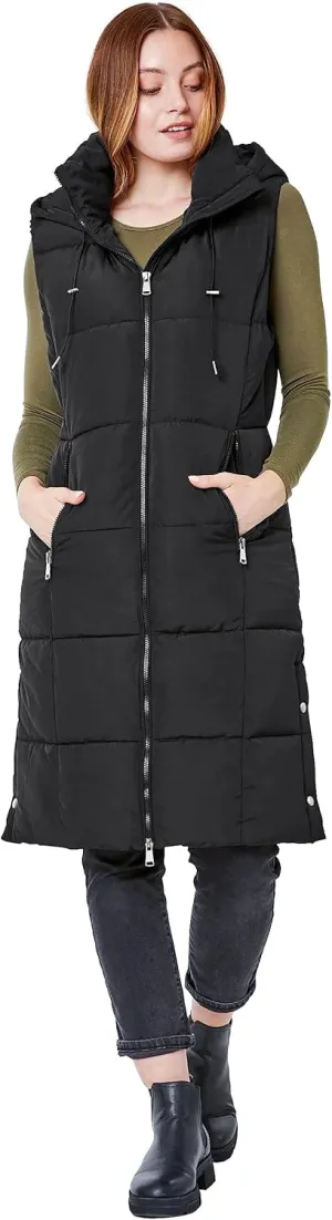 NUTEXROL Women's Winter Puffer Quilted Long Vest Thicken Warm Down Sleeveless Jackets Coat