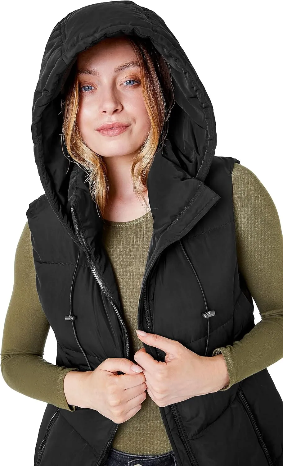 NUTEXROL Women's Winter Puffer Quilted Long Vest Thicken Warm Down Sleeveless Jackets Coat