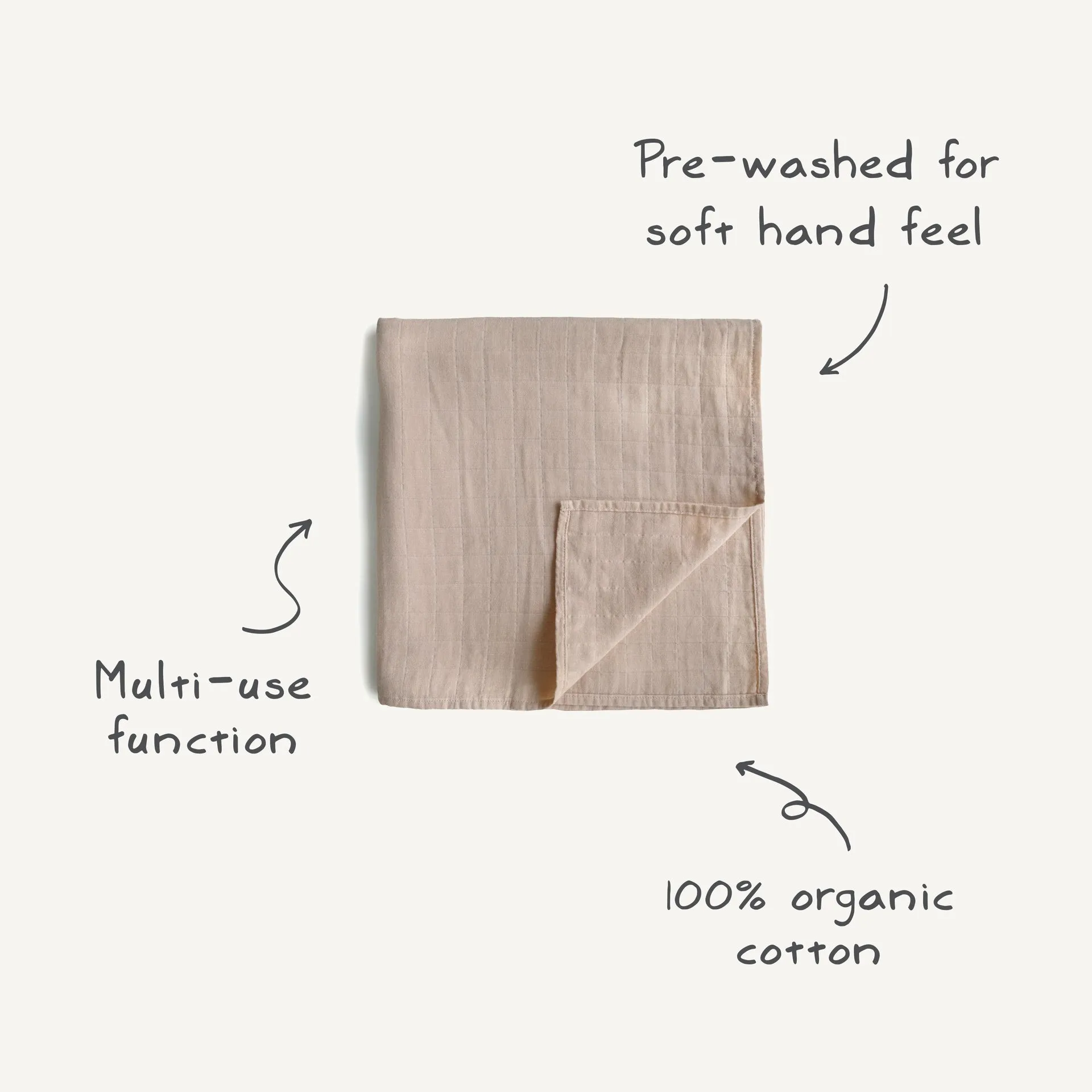 Organic Cotton Muslin Swaddle Blanket | Cedar
