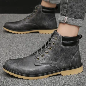 Outdoor High-top Two-cotton Tooling Leather Boots