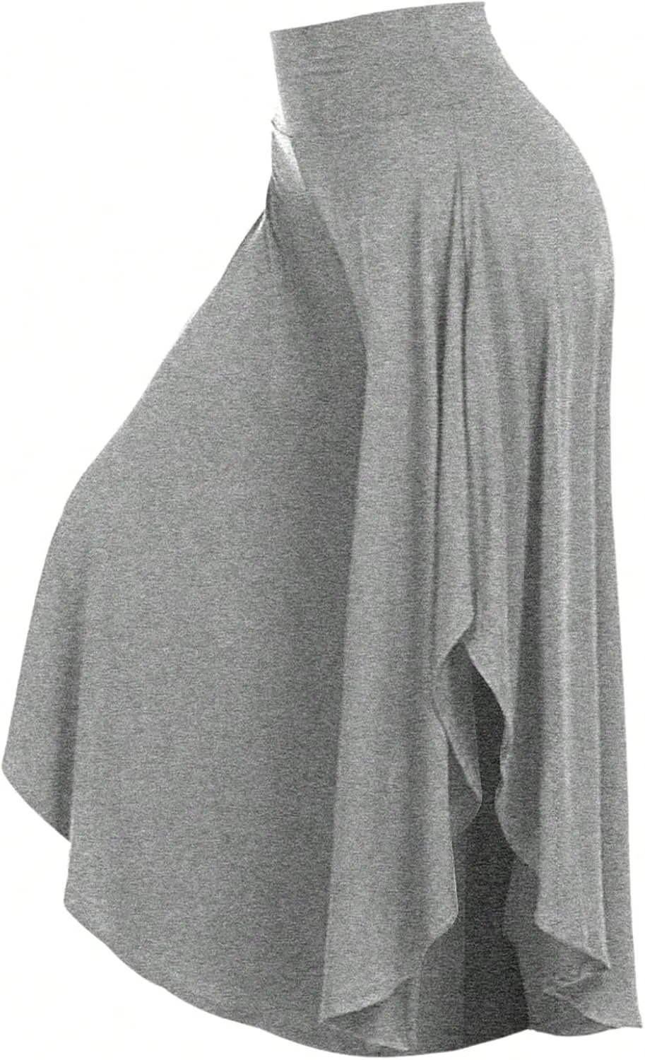 OYOANGLE Women's Plus Size High Waisted Asymmetrical Ruffle Hem Wide Leg Pants Flowy Palazzo Pants