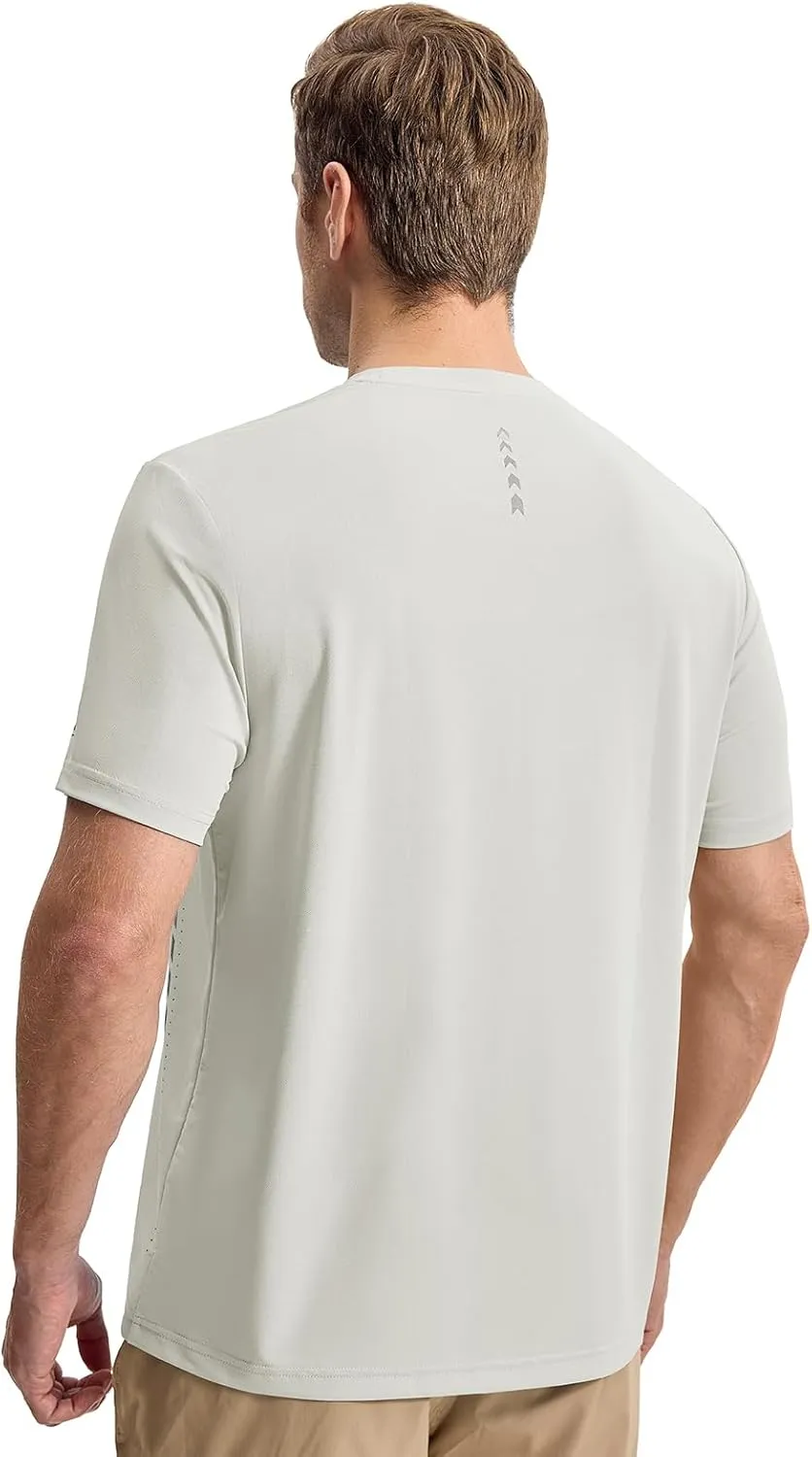 Rdruko Mens Athletic Shirts Dry Fit Short Sleeve Moisture Wicking Workout Shirts Breathable Cool Running Gym T-Shirt