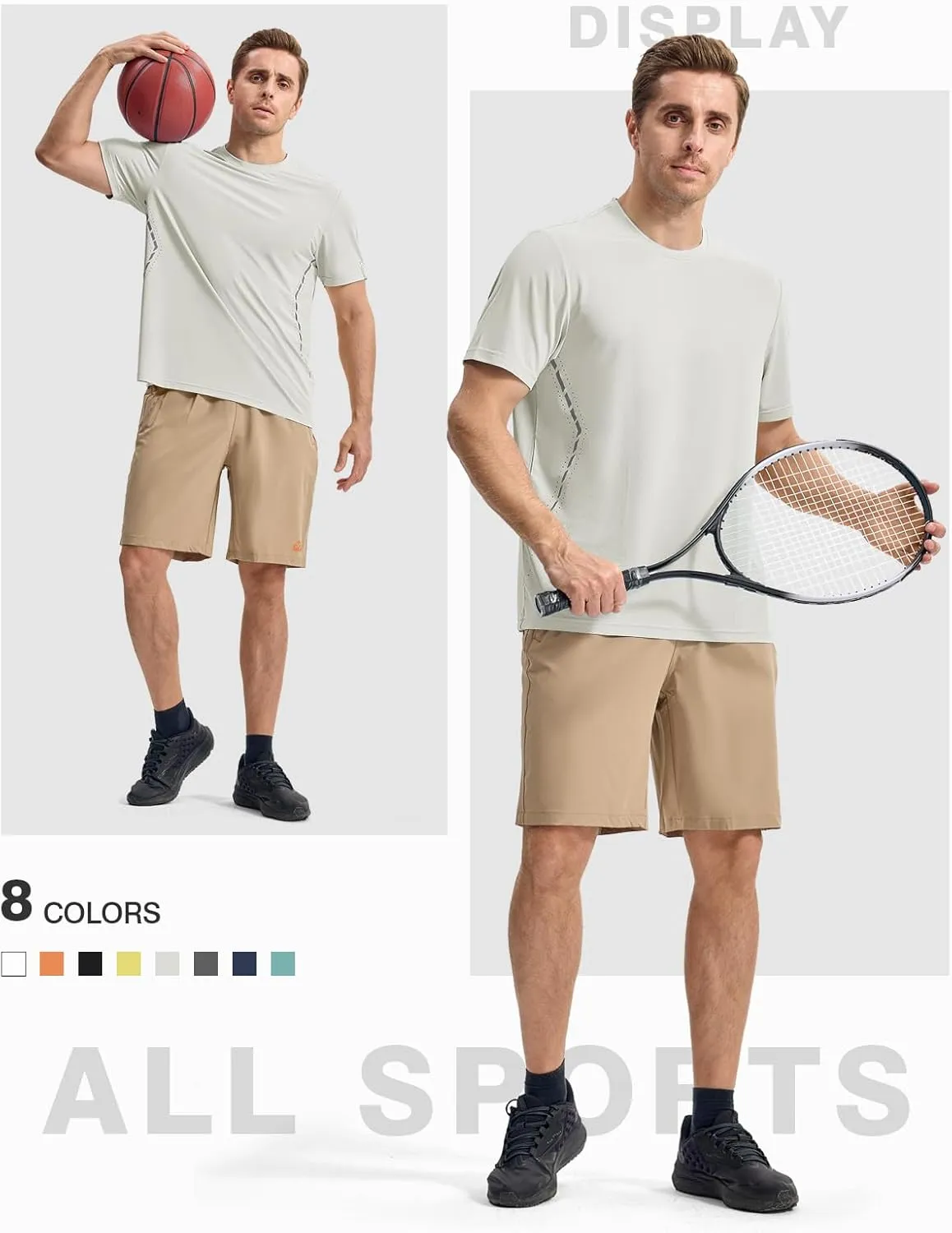 Rdruko Mens Athletic Shirts Dry Fit Short Sleeve Moisture Wicking Workout Shirts Breathable Cool Running Gym T-Shirt