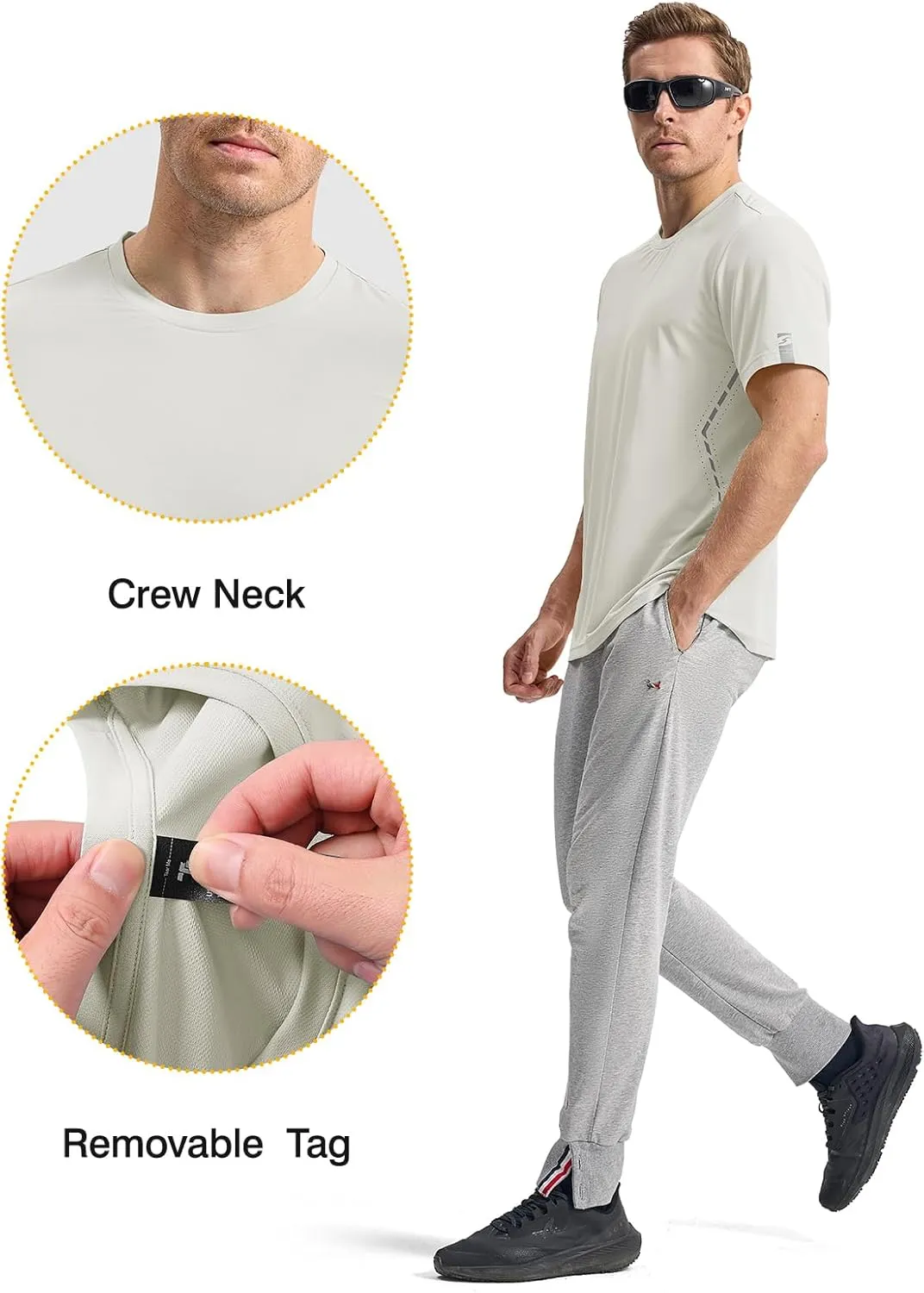 Rdruko Mens Athletic Shirts Dry Fit Short Sleeve Moisture Wicking Workout Shirts Breathable Cool Running Gym T-Shirt