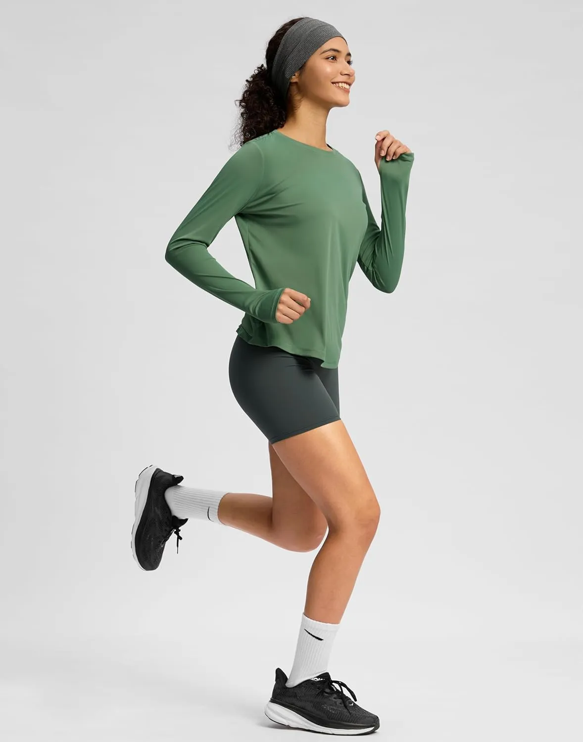 Soothfeel Lightweight Long Sleeve Workout Tops for Women Gym Running Athletic UPF 50  Sun Shirts Tees Moisture Wicking