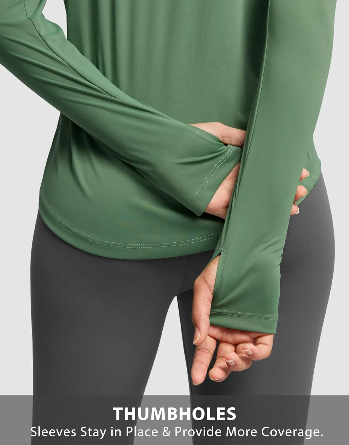 Soothfeel Lightweight Long Sleeve Workout Tops for Women Gym Running Athletic UPF 50  Sun Shirts Tees Moisture Wicking