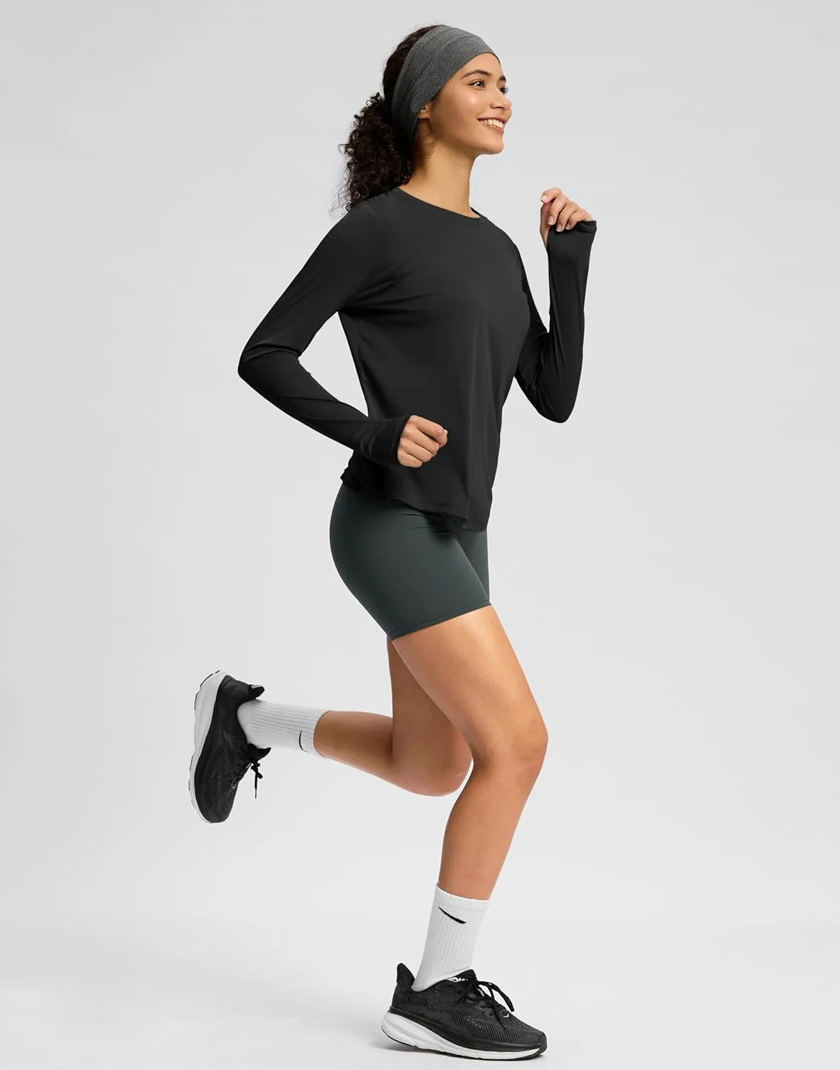 Soothfeel Lightweight Long Sleeve Workout Tops for Women Gym Running Athletic UPF 50  Sun Shirts Tees Moisture Wicking