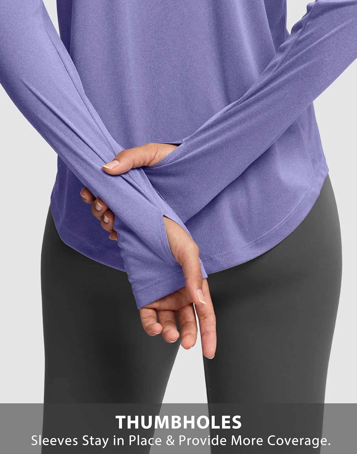 Soothfeel Lightweight Long Sleeve Workout Tops for Women Gym Running Athletic UPF 50  Sun Shirts Tees Moisture Wicking